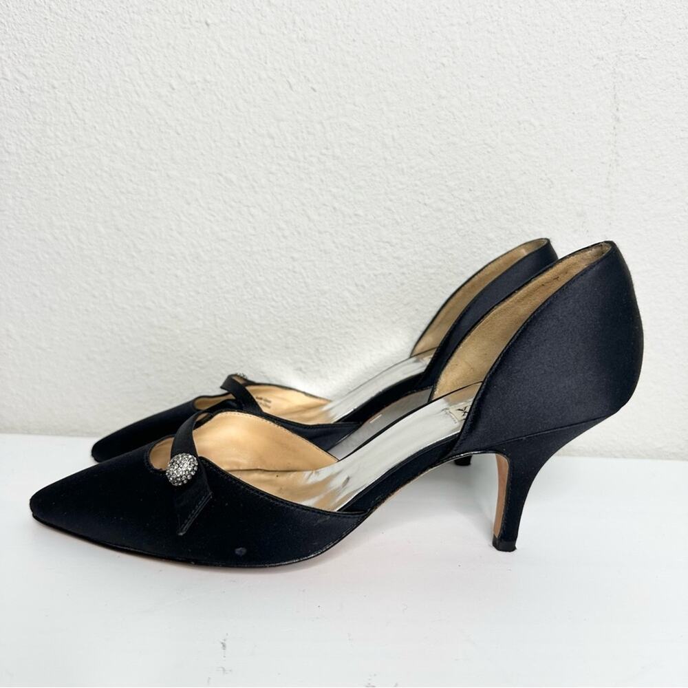 Badgley Mischka Black Satin Women's Heels Size 9.5 - Picture 3 of 6